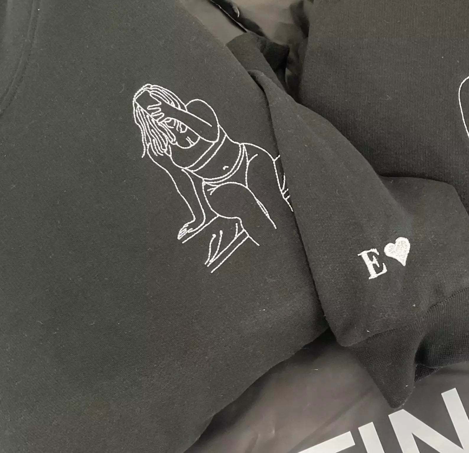 Custom Embroidered Spicy Portrait Sweatshirt, Personalized Couple Sweatshirt, Gift For Boyfriend