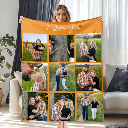 Custom Photo Blanket Gift for Couples Family