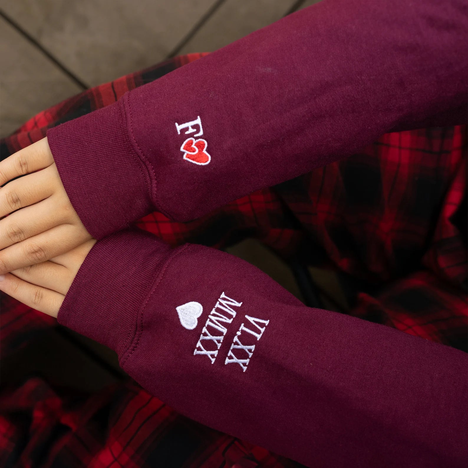 Custom Embroidered Spicy Portrait Sweatshirt, Personalized Couple Sweatshirt, Gift For Boyfriend