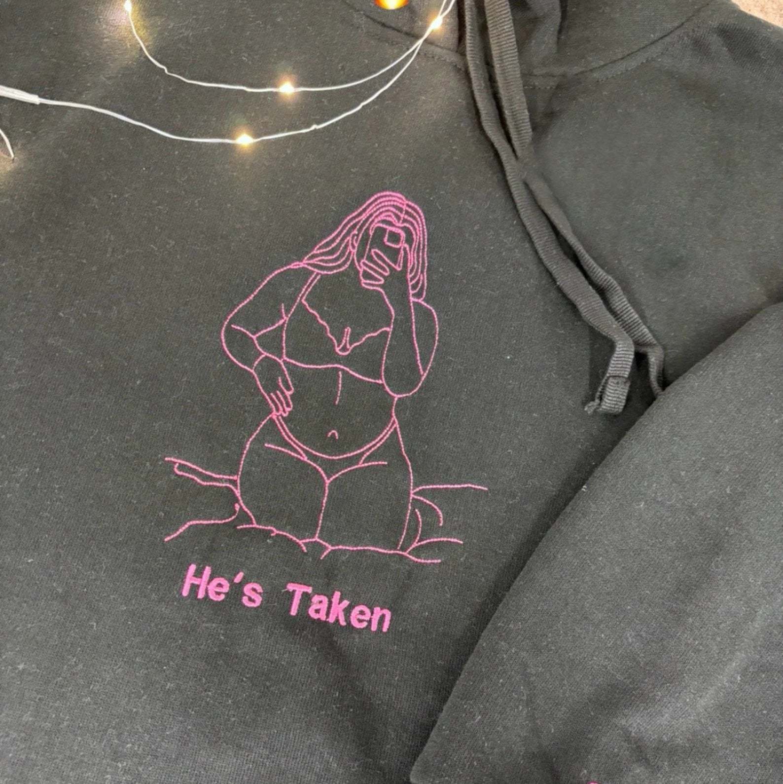 Custom Embroidered Spicy Portrait Sweatshirt, Personalized Couple Sweatshirt, Gift For Boyfriend