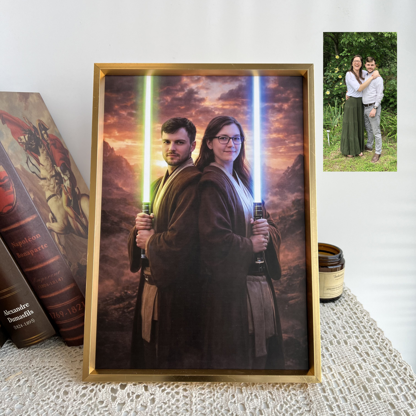 Custom Anime Couple Portrait, Galactic Couple Portrait Frame Gift 🌍