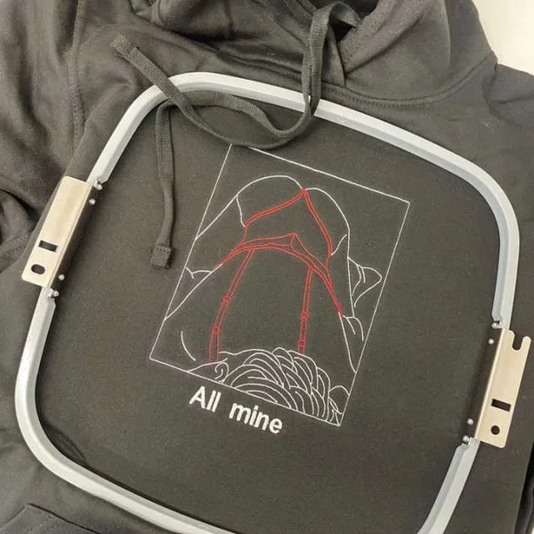 Embroidered Spicy Sweatshirt for Boyfriend, Custom Portrait Sweatshirt From Your Photo, Best Gift for Couple