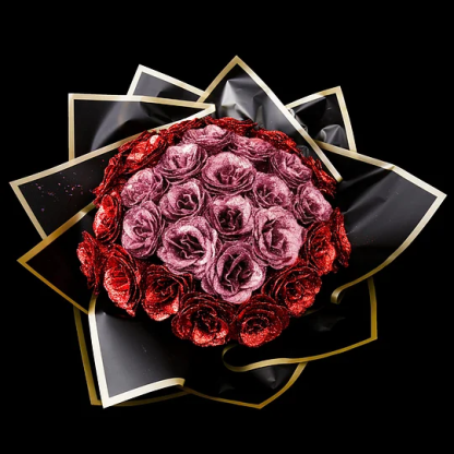 Personalized DIY Glittery Eternal Rose Bouquet with Initial