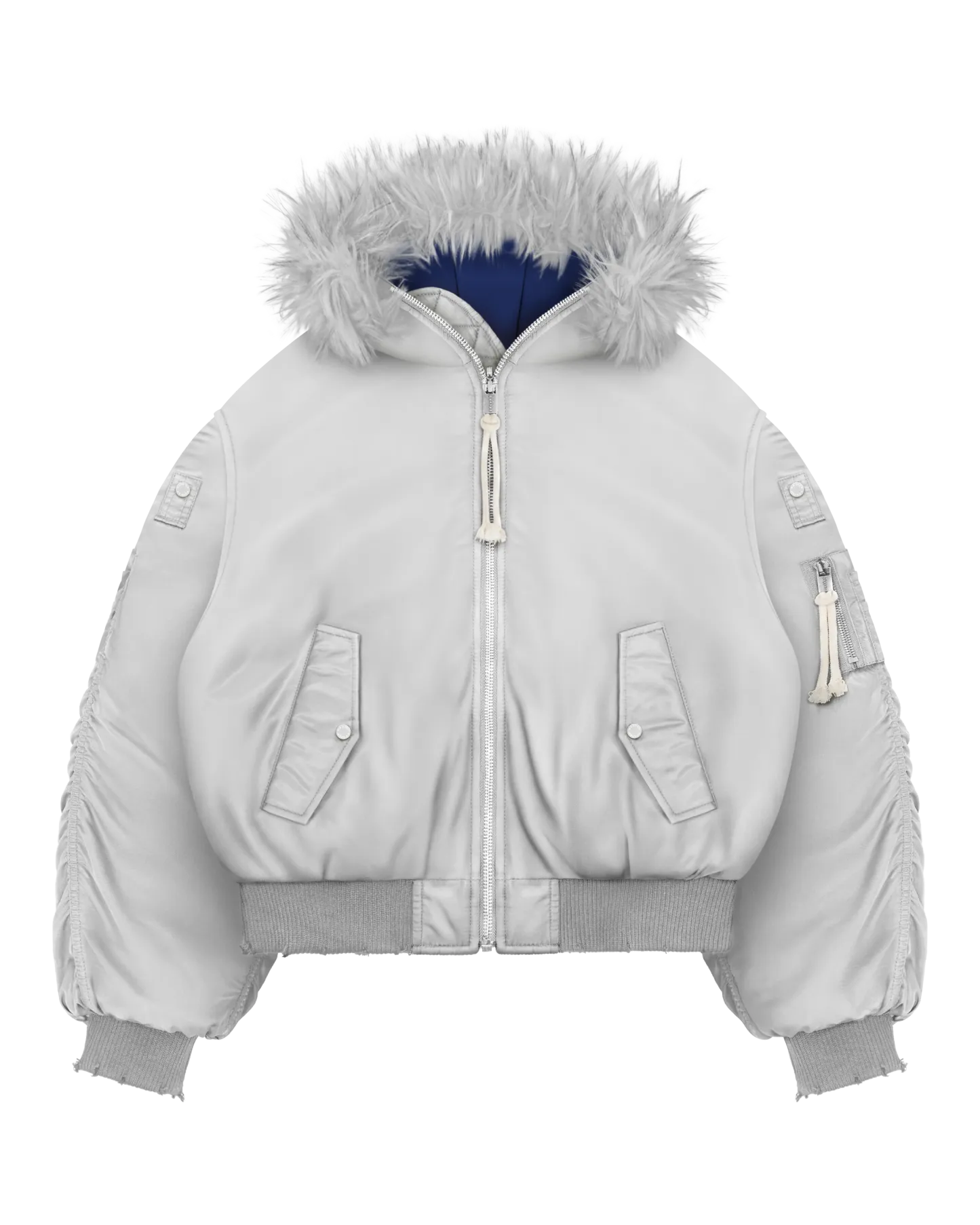 REAVEN BLACK FUR BOMBER JACKET