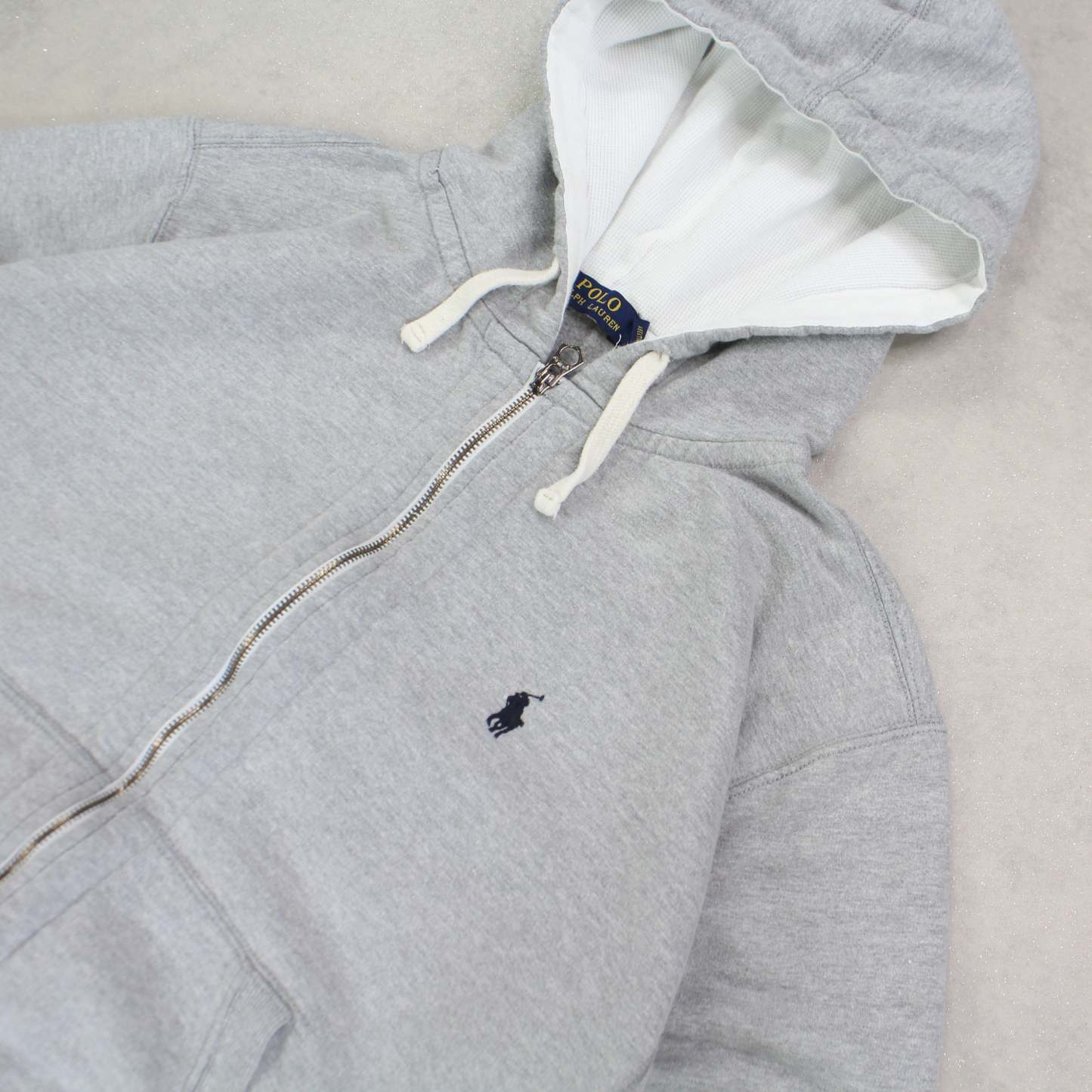 2000s Ralph Lauren Zip Hoodie Grey - (M)