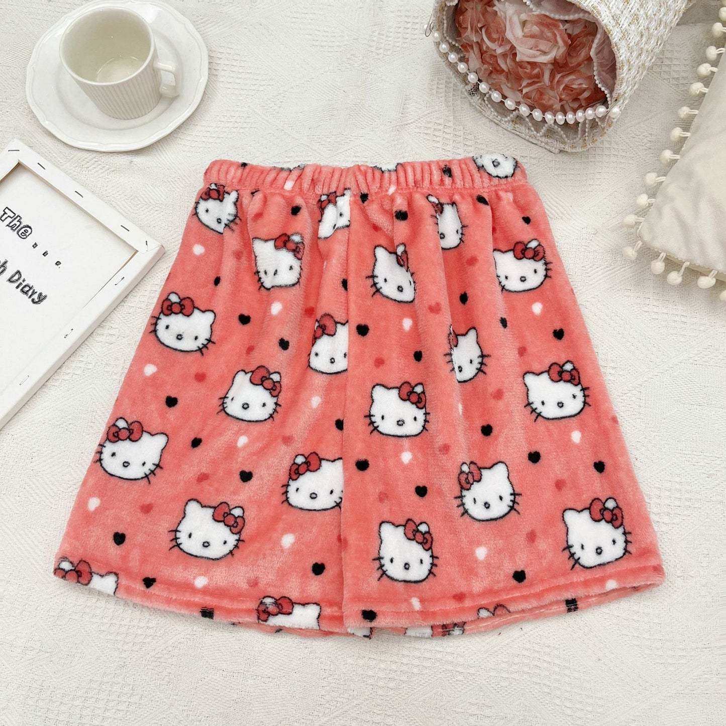 Hello Kitty Women Pajama Shorts Stretch Strip Sleepwear Pj Bottoms Sleep Shorts