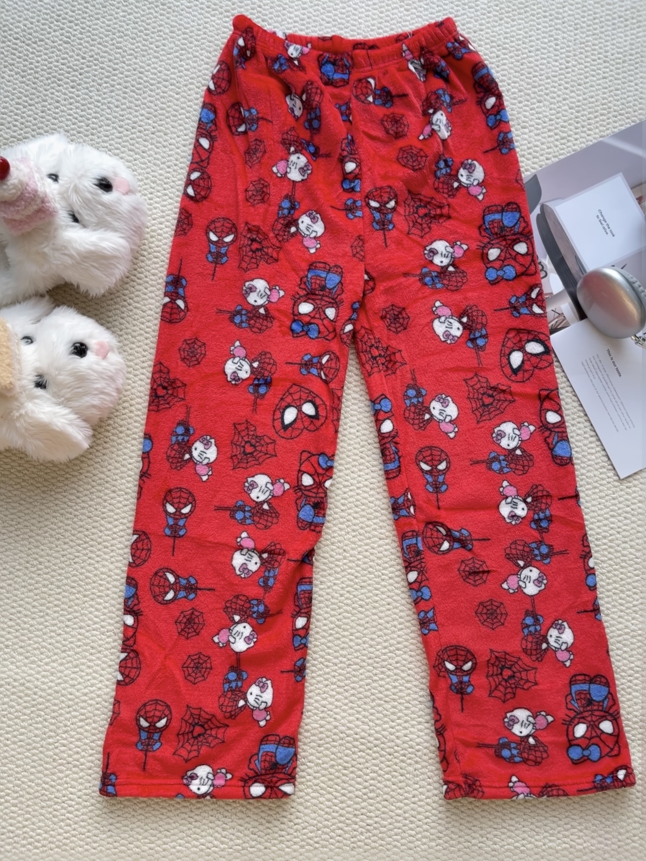 Hello Kitty & Spider-Man Fuzzy Pajama Pants