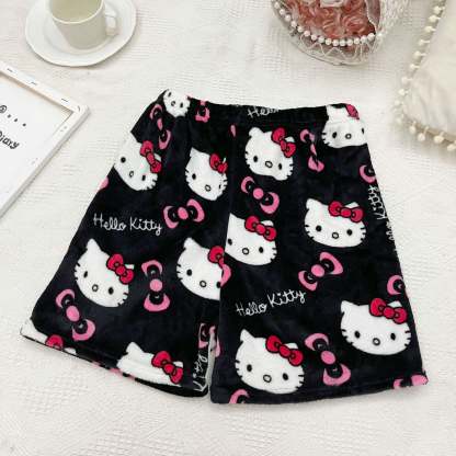 Hello Kitty Women Pajama Shorts Stretch Strip Sleepwear Pj Bottoms Sleep Shorts