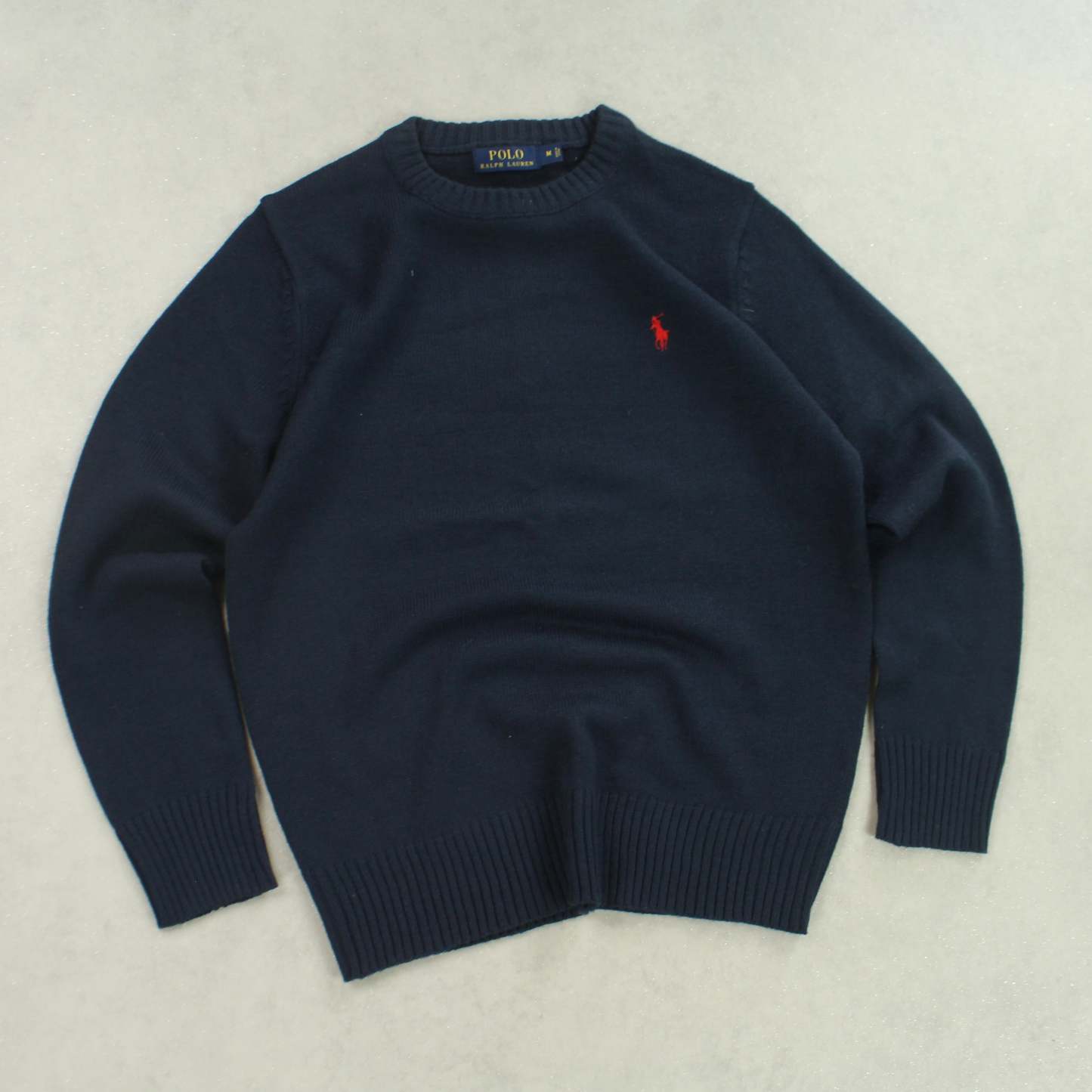 RARE 1990s Ralph Lauren Knitted Jumper Navy - (S)