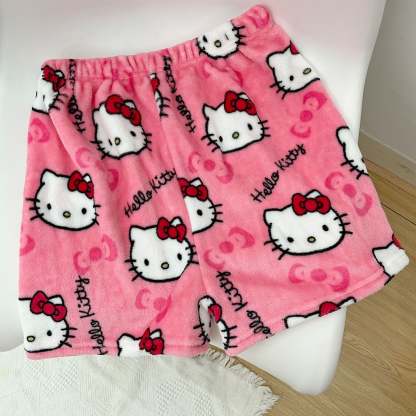Hello Kitty Women Pajama Shorts Stretch Strip Sleepwear Pj Bottoms Sleep Shorts