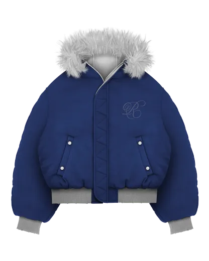 REAVEN BLACK FUR BOMBER JACKET