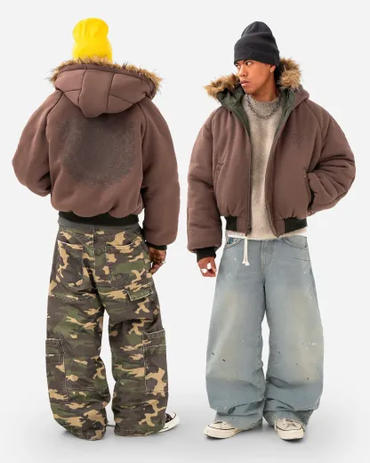 REAVEN BLACK FUR BOMBER JACKET