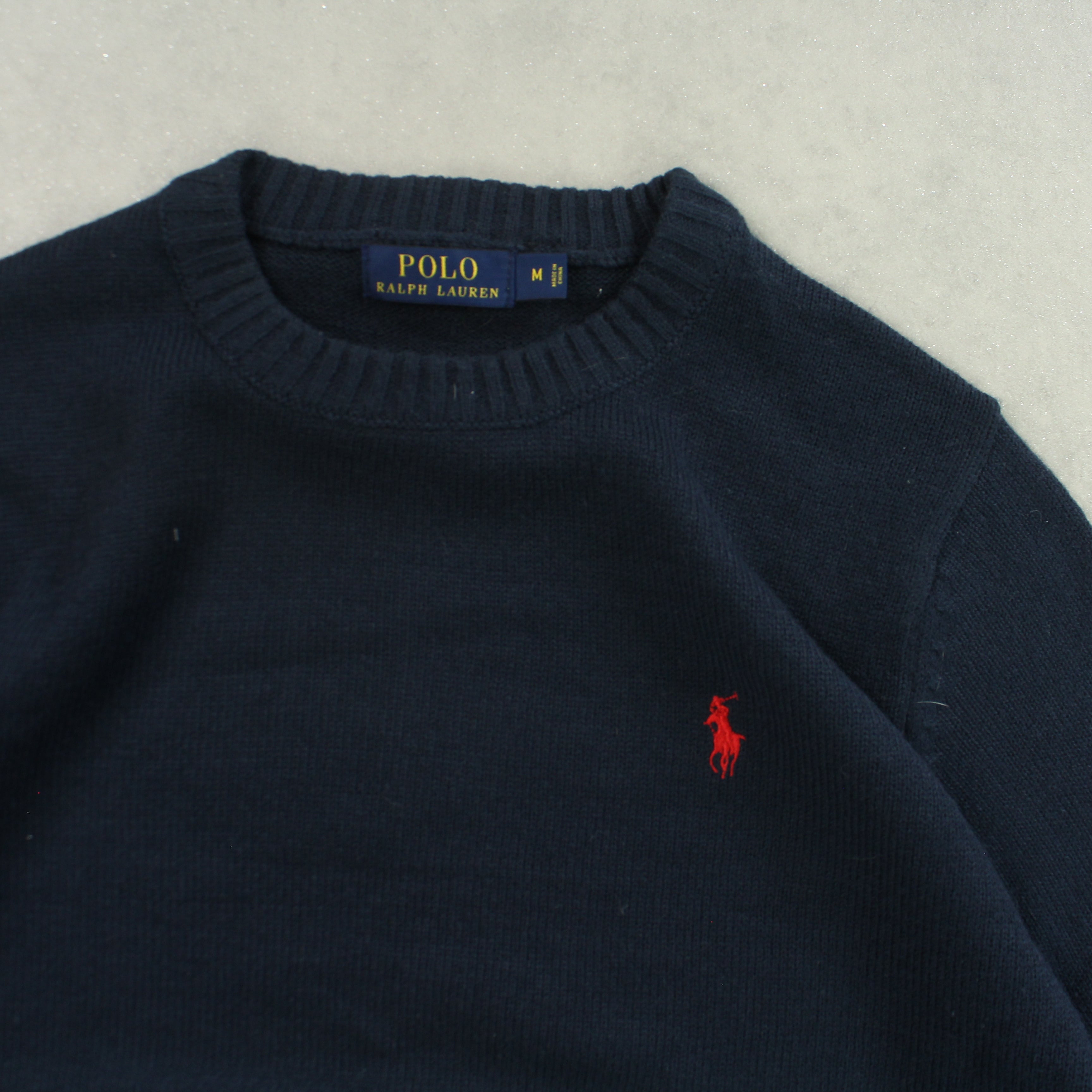 RARE 1990s Ralph Lauren Knitted Jumper Navy - (S)