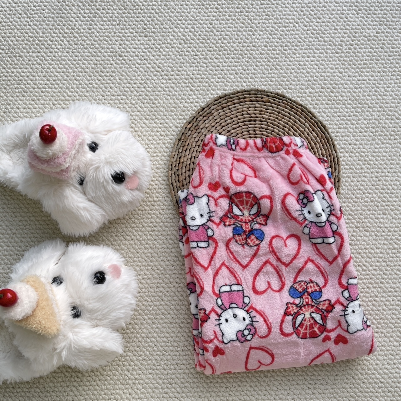 Hello Kitty & Spider-Man Fuzzy Pajama Pants