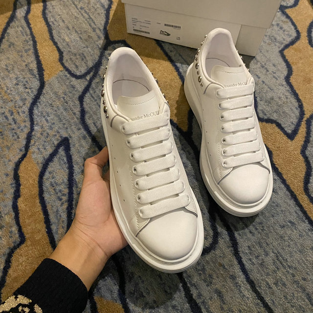  McQueen Studded Sneaker –  Cream White