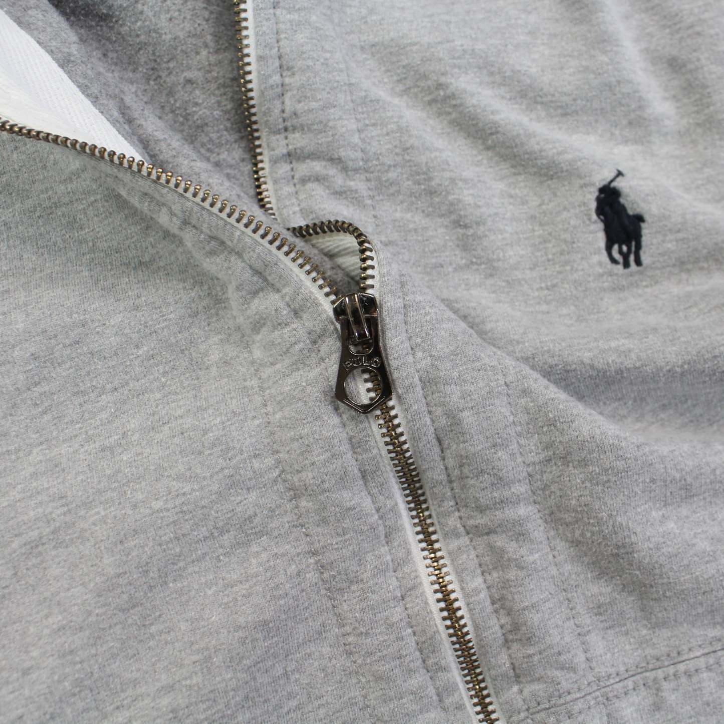 2000s Ralph Lauren Zip Hoodie Grey - (M)