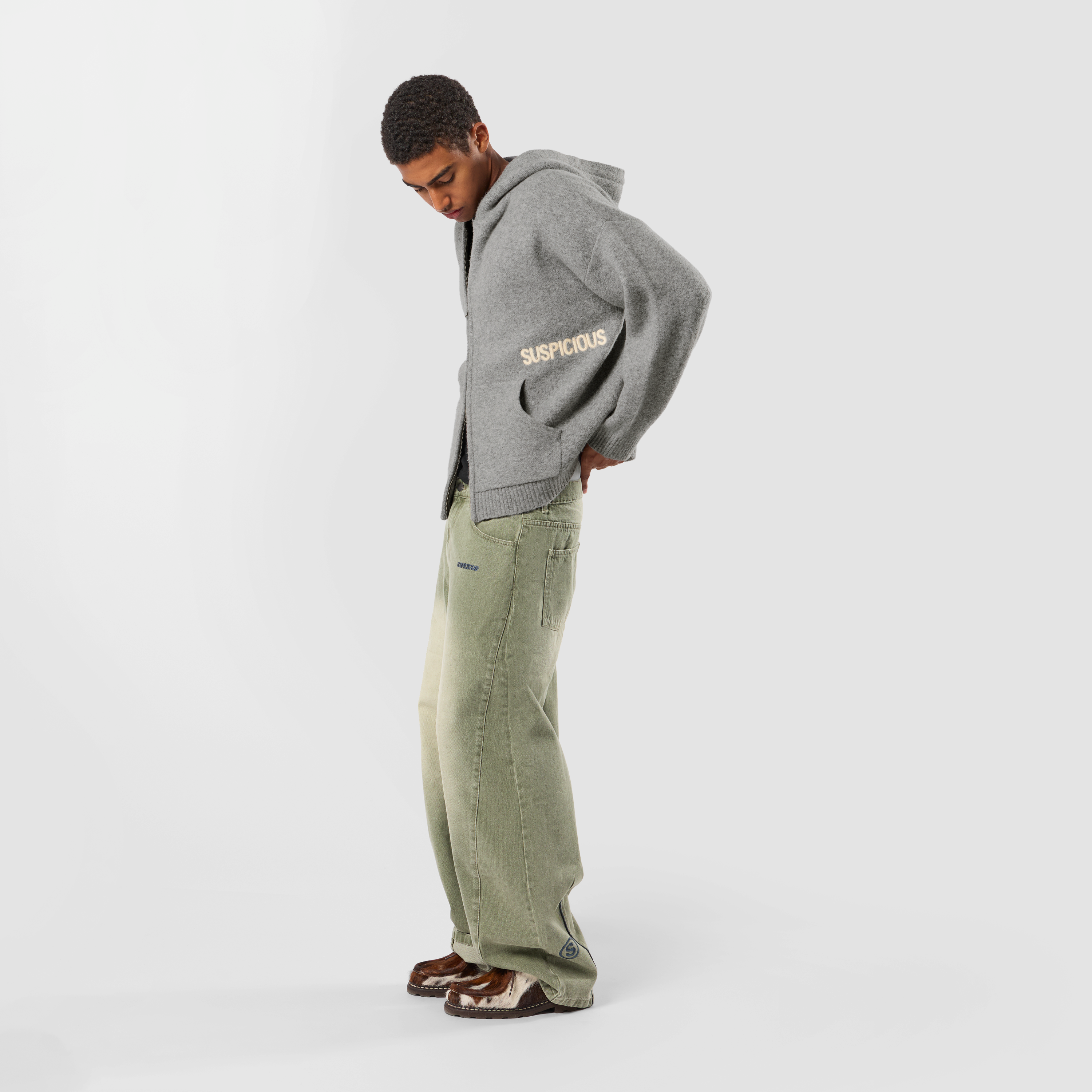 Winter1 / Core Knitted Zipped Hoodie - Heather Grey