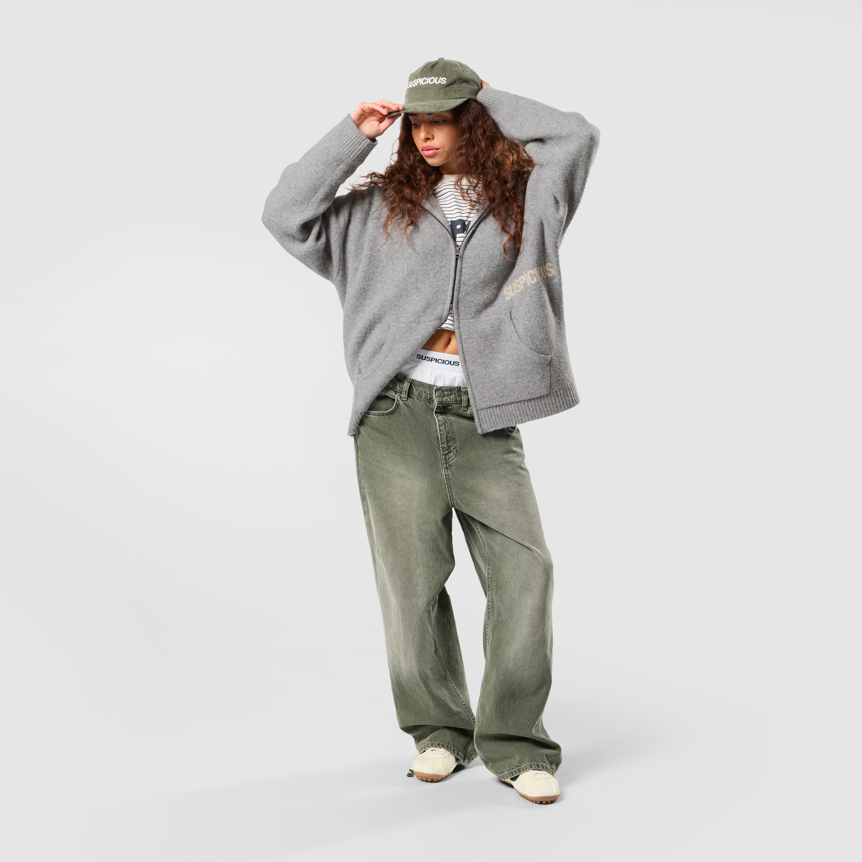 Winter1 / Core Knitted Zipped Hoodie - Heather Grey