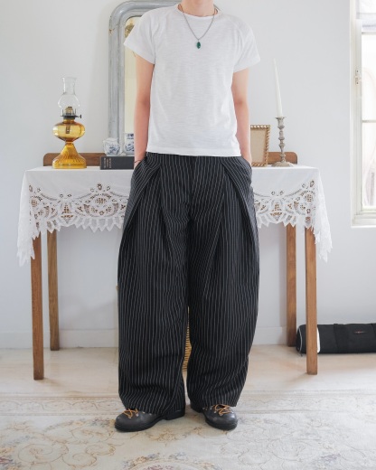 STRIPED DOUBLE PLEATED TROUSERS