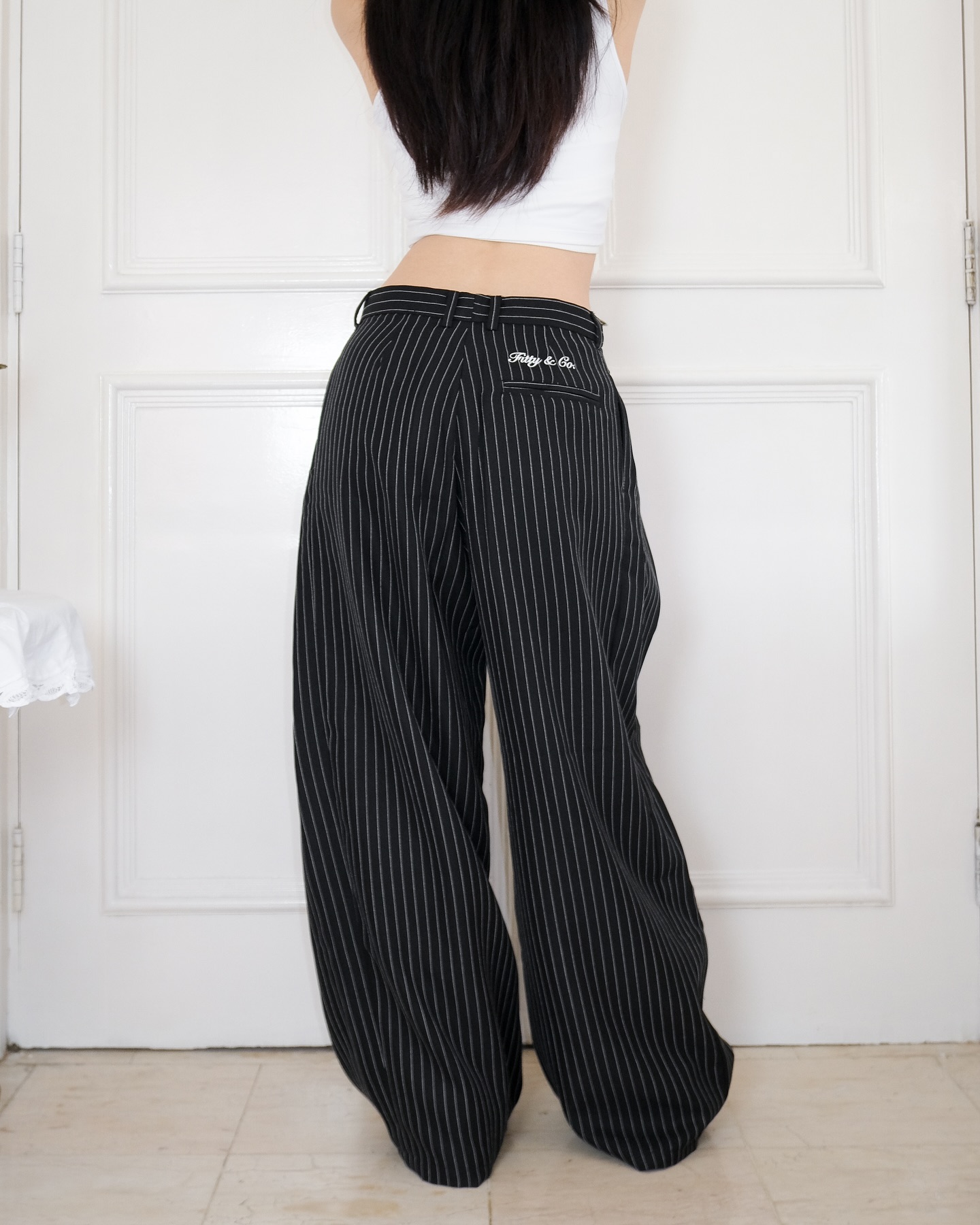STRIPED DOUBLE PLEATED TROUSERS