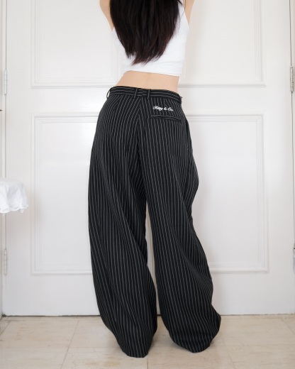 STRIPED DOUBLE PLEATED TROUSERS