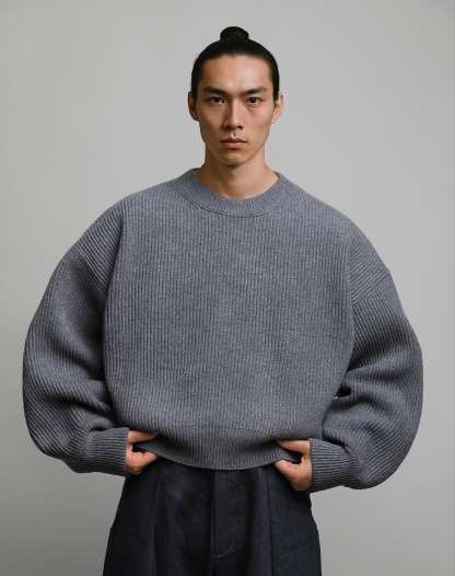 HEAVY RIBBED RELAXED KNIT SWEATER