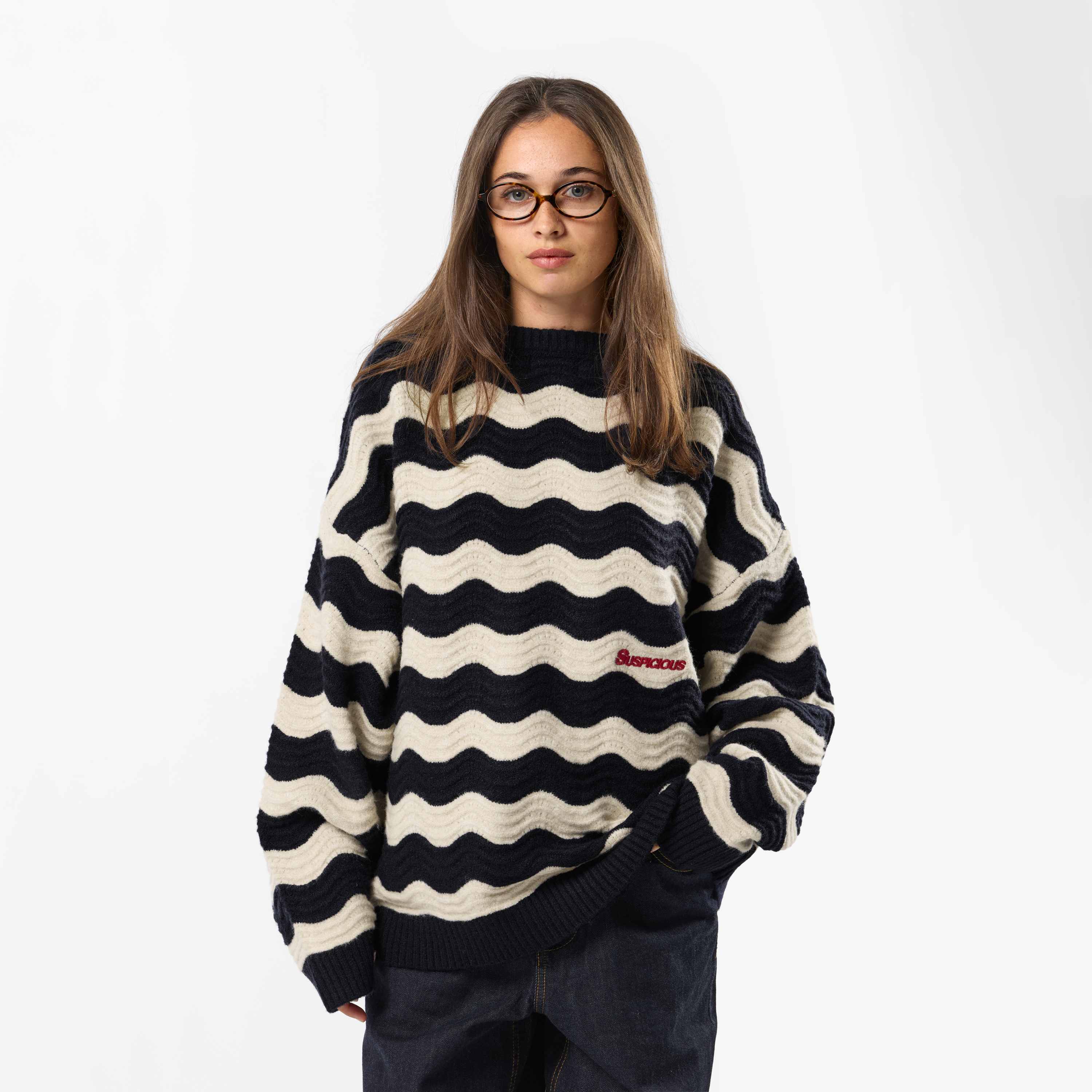 Winter3 / Essentials Knitted Wavy Sweat - Nightfall