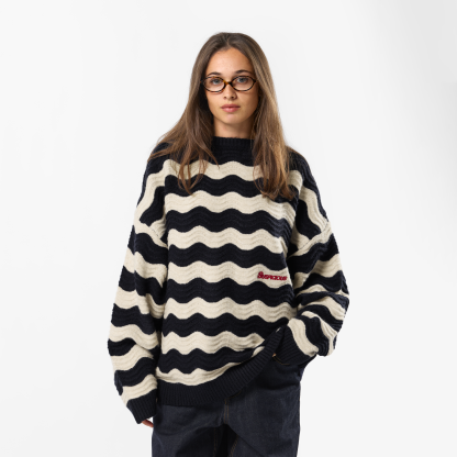 Winter3 / Essentials Knitted Wavy Sweat - Nightfall