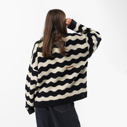 Winter3 / Essentials Knitted Wavy Sweat - Nightfall