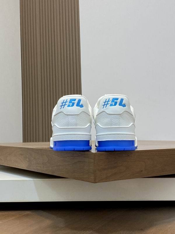 Trainer Low Top Sneaker in White and Bright Blue with White Sole