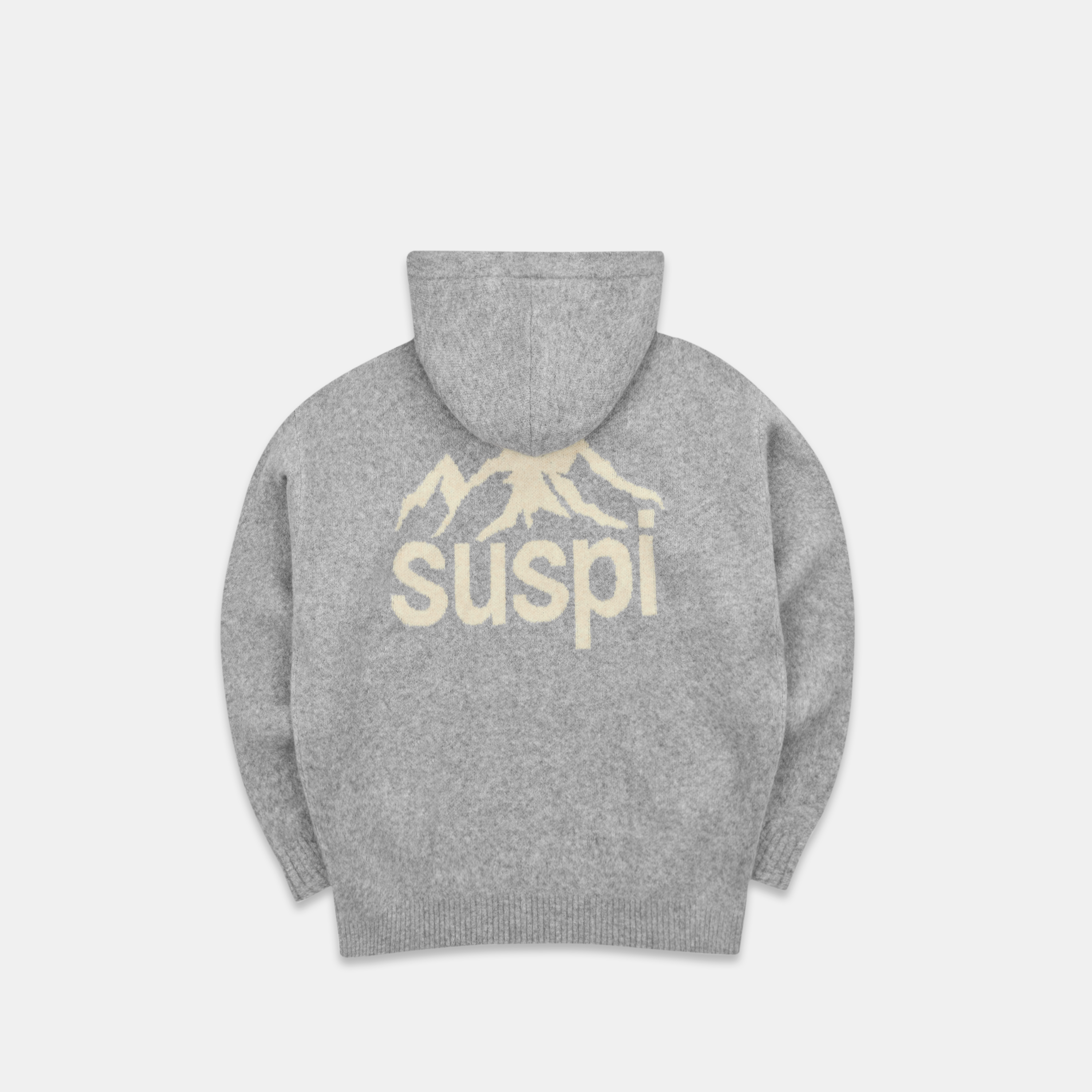 Winter1 / Landscape Knitted Hoodie - Heather Grey