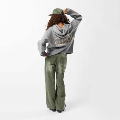 Winter1 / Landscape Knitted Hoodie - Heather Grey