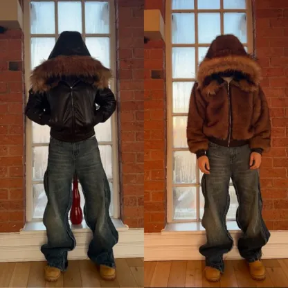 REVERSIBLE FIREFLY FUR BOMBER JACKET