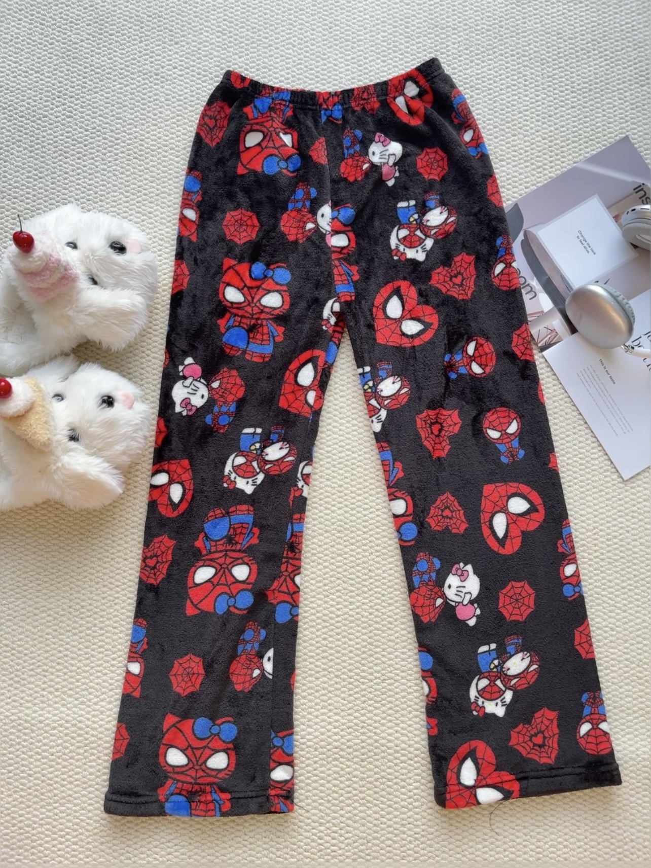 Hello Kitty & Spider-Man Fuzzy Pajama Pants