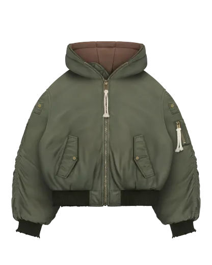 REAVEN BLACK FUR BOMBER JACKET