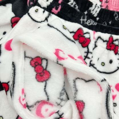 Hello Kitty Women Pajama Shorts Stretch Strip Sleepwear Pj Bottoms Sleep Shorts