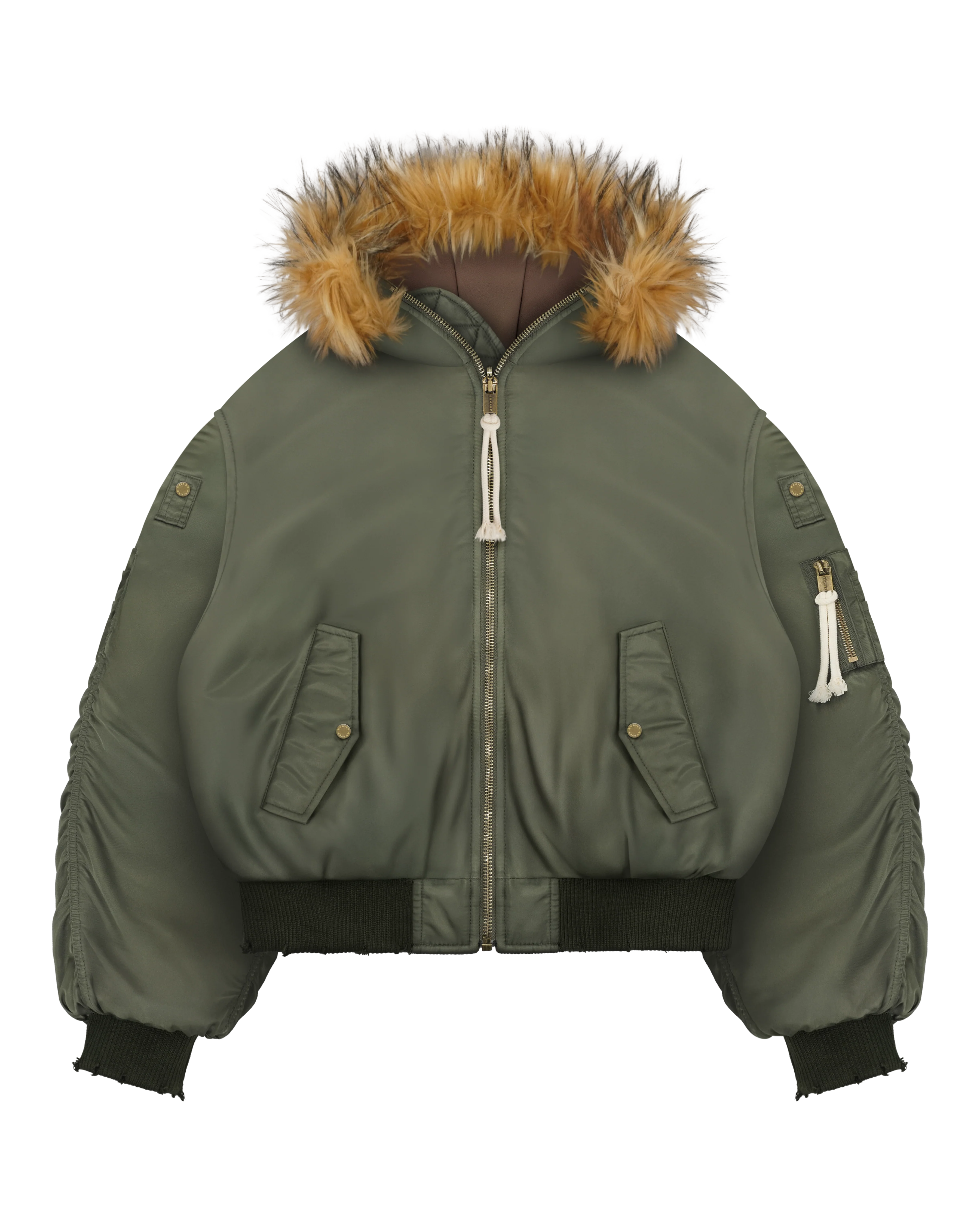 REAVEN BLACK FUR BOMBER JACKET