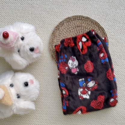 Hello Kitty & Spider-Man Fuzzy Pajama Pants