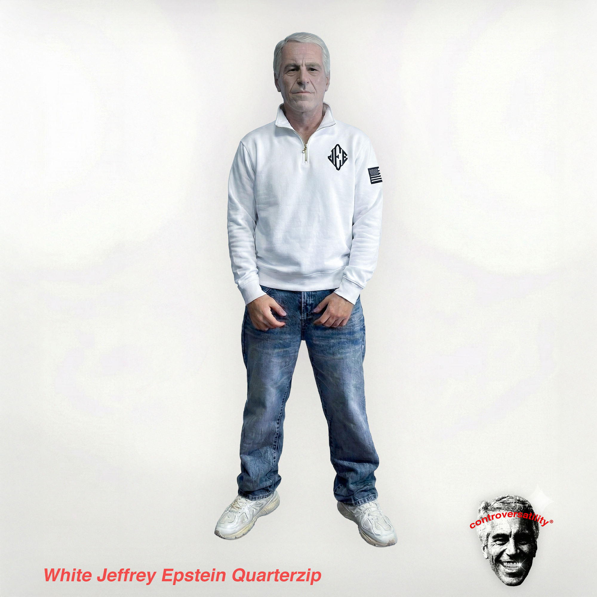 Jeffrey Epstein White Quarterzip