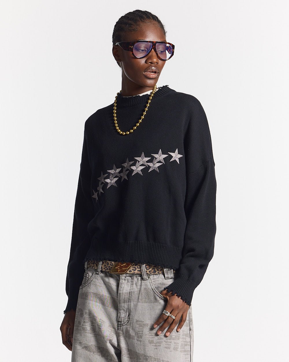 STARS KNIT BLACK