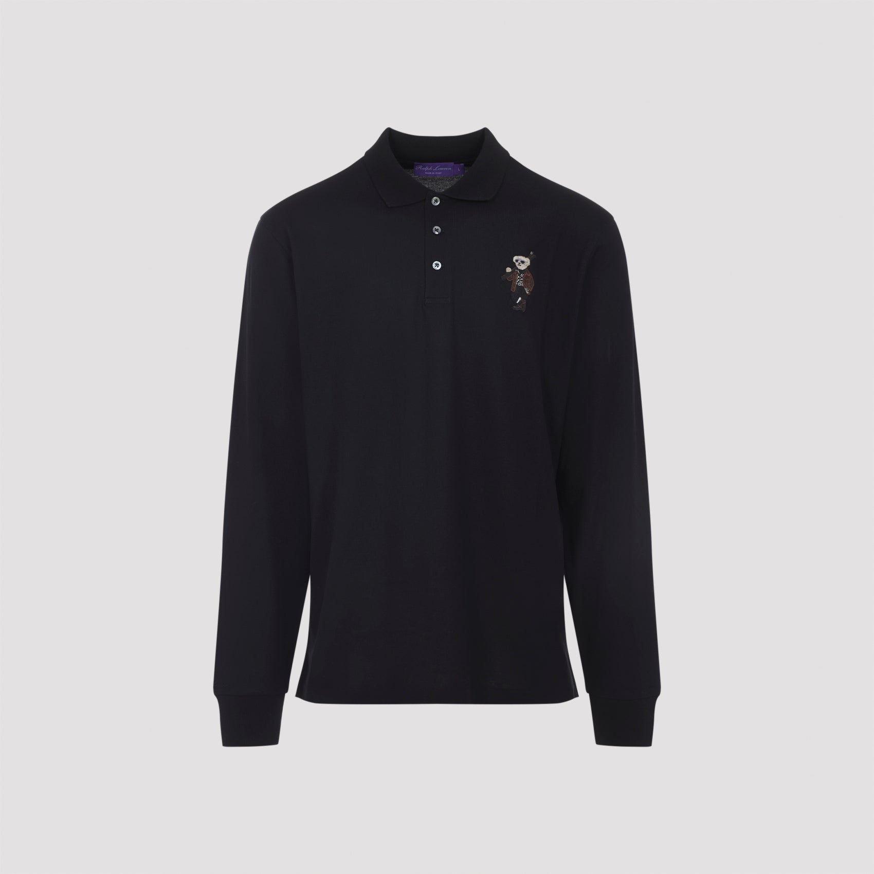  PURPLE LABEL Long Sleeve Polo Bear Cardigan-OSI