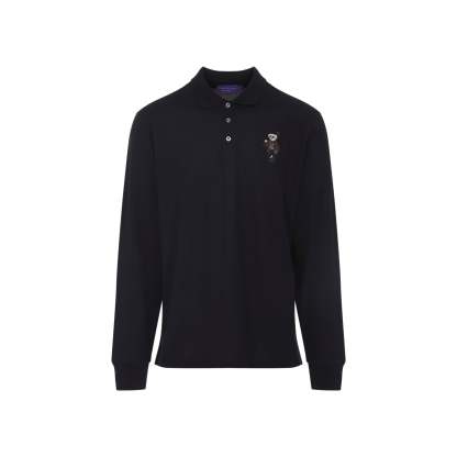  PURPLE LABEL Long Sleeve Polo Bear Cardigan-OSI