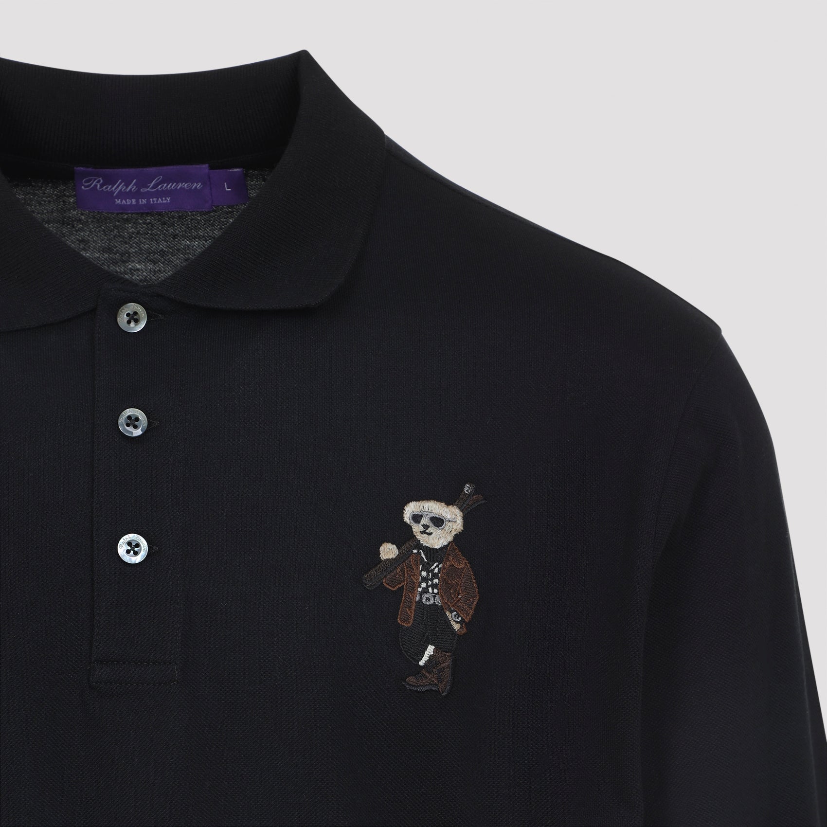  PURPLE LABEL Long Sleeve Polo Bear Cardigan-OSI