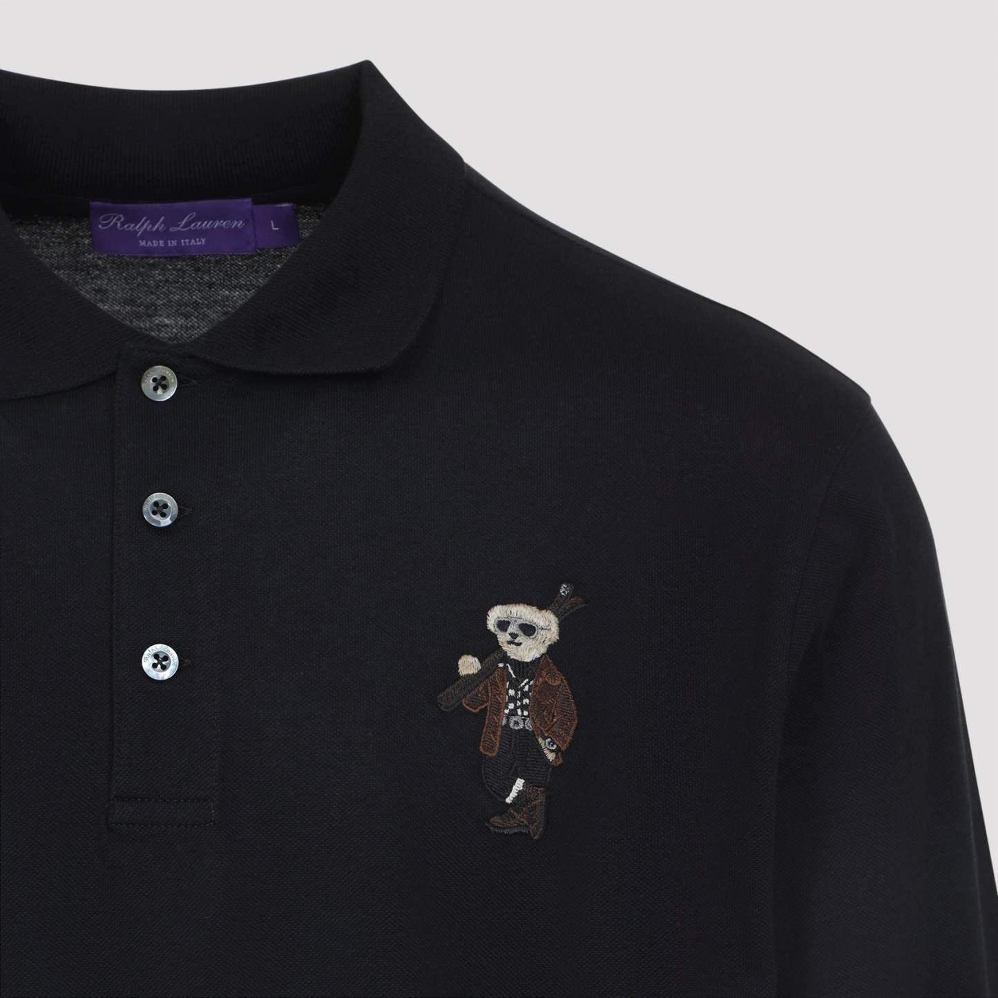  PURPLE LABEL Long Sleeve Polo Bear Cardigan-OSI