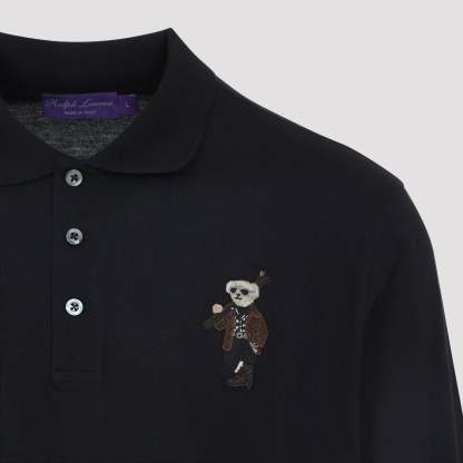  PURPLE LABEL Long Sleeve Polo Bear Cardigan-OSI
