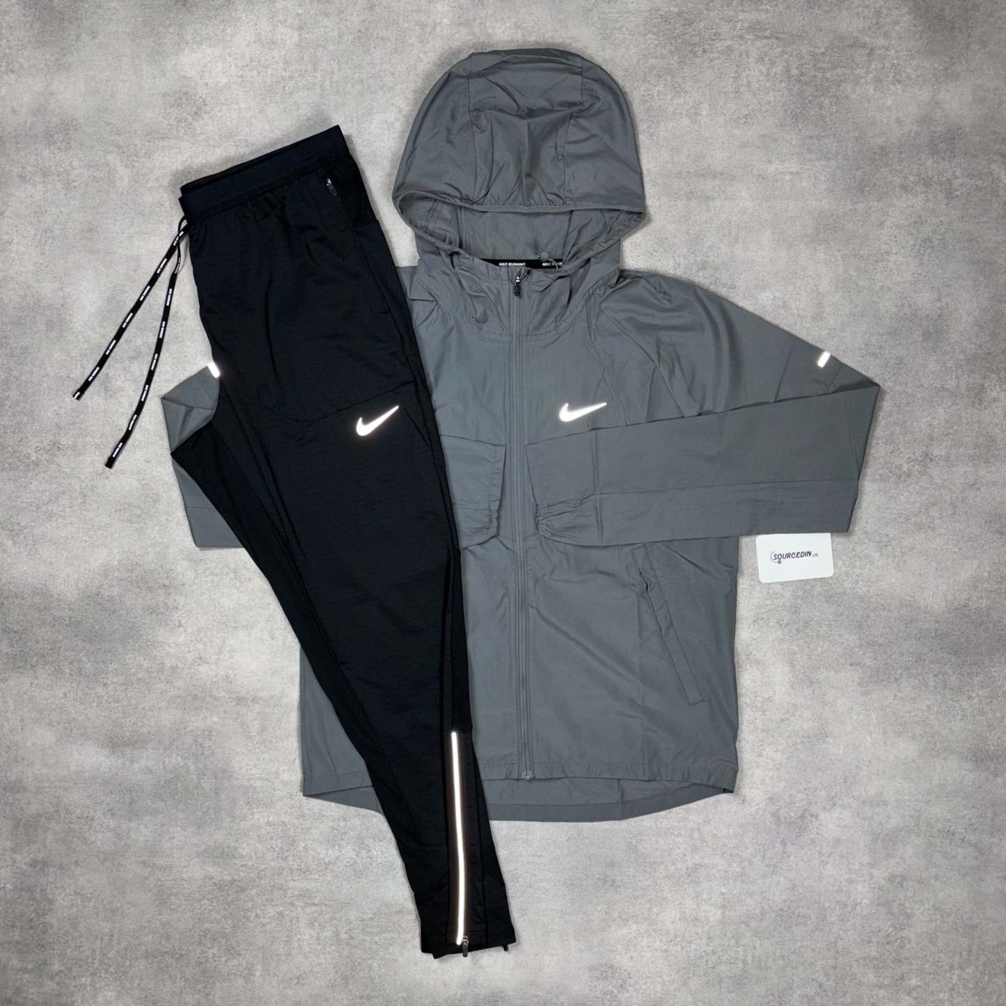 Repel Miler Windrunner Jacket Grey & Black Phenom Bottom Set-OSI