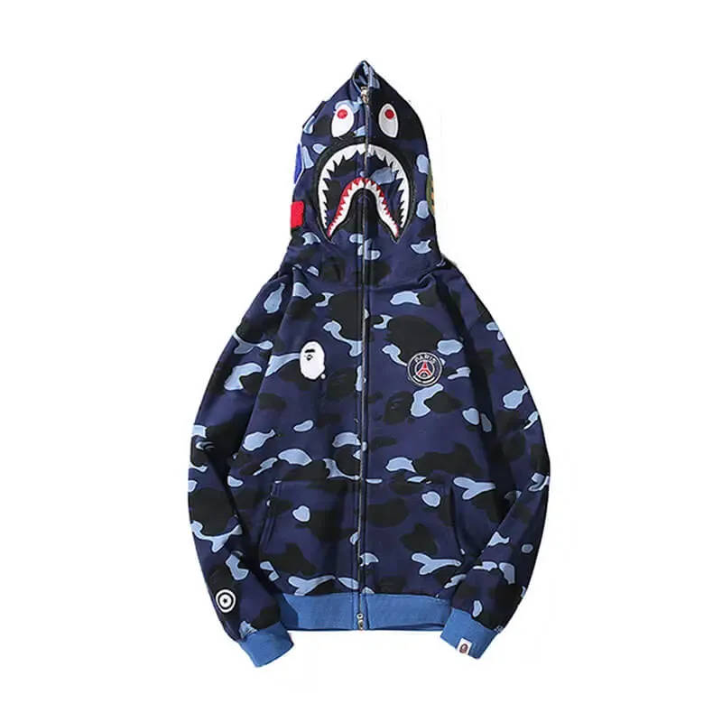  Camo Shark Full Zip up Hoodie-OSI