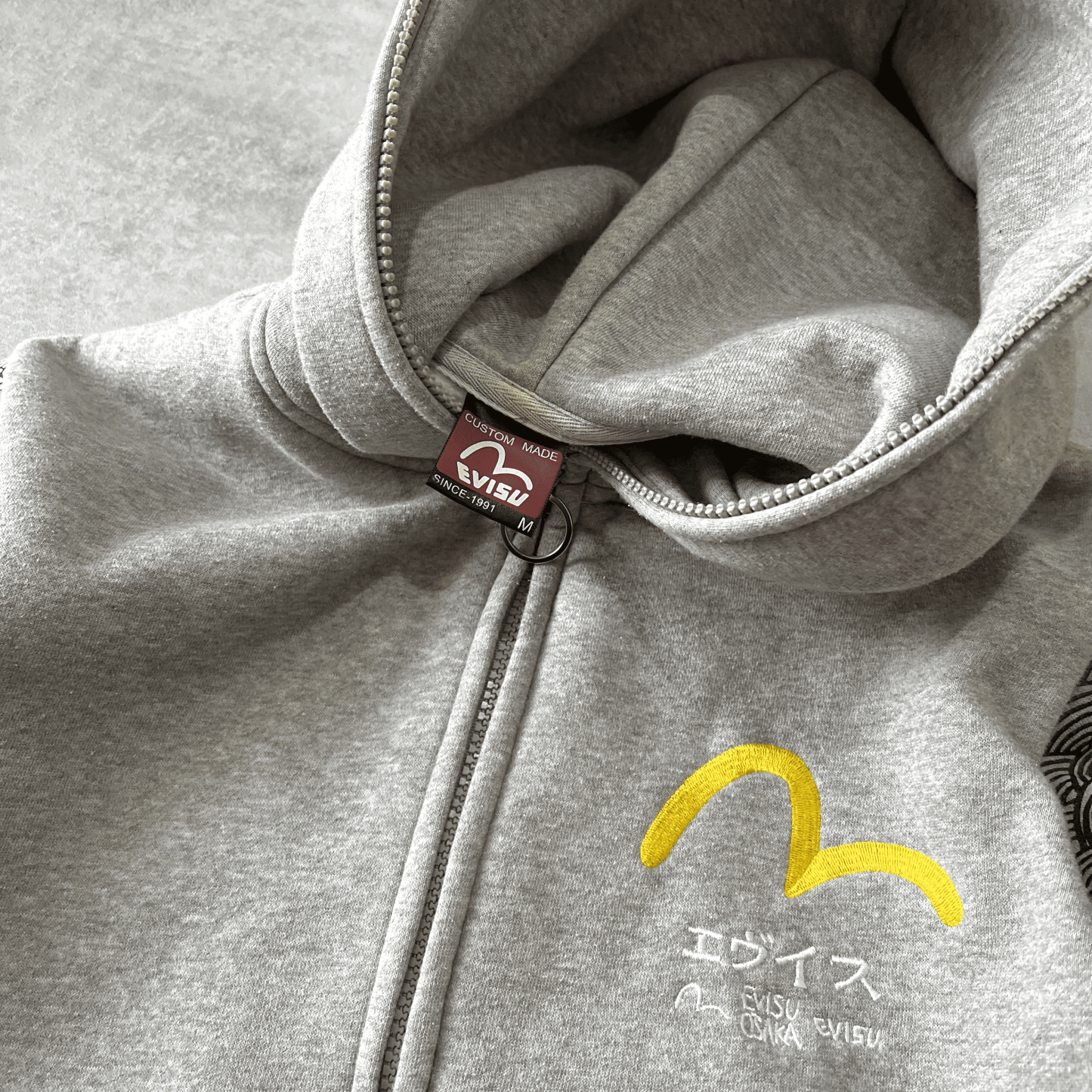 RARE 1990s zip heavyweight emboredired hoodie-OSI
