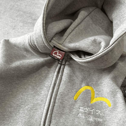 RARE 1990s zip heavyweight emboredired hoodie-OSI