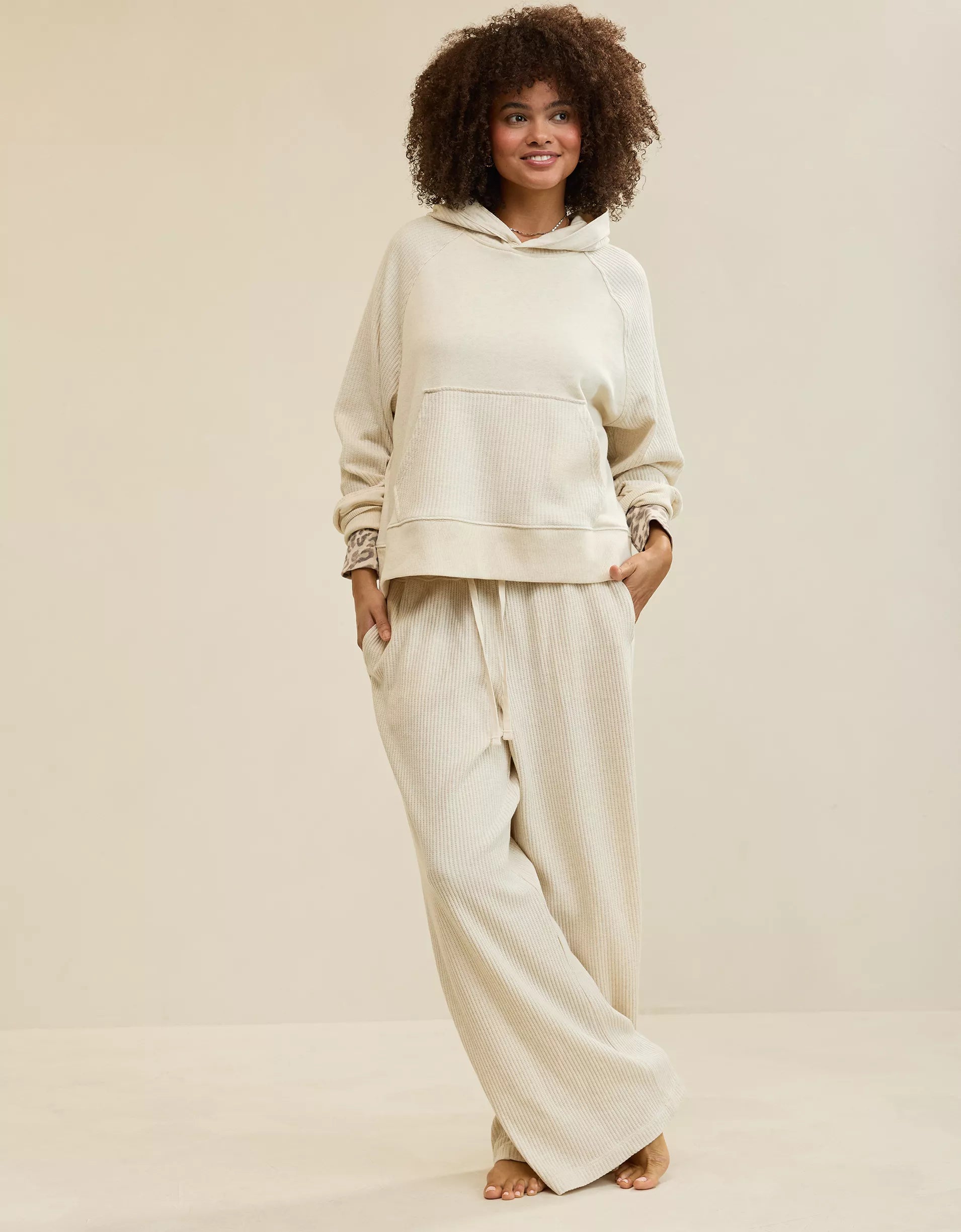 Essential Waffle Hoodie & Trouser Set-OSI